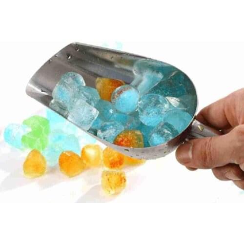 Ice Scoop Aluminum Alloy Ice Shovel For Ice Grain Coffee Beans Scoops Bar Ice Scraper Kitchen Storage Tool Coffee Spoon 4 Size