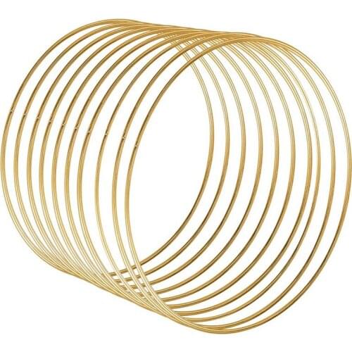 LUDA 10 Pack 14 Inch Large Metal Floral Hoop Wreath Macrame Gold Craft Hoop Rings For Making Wedding Wreath Decor