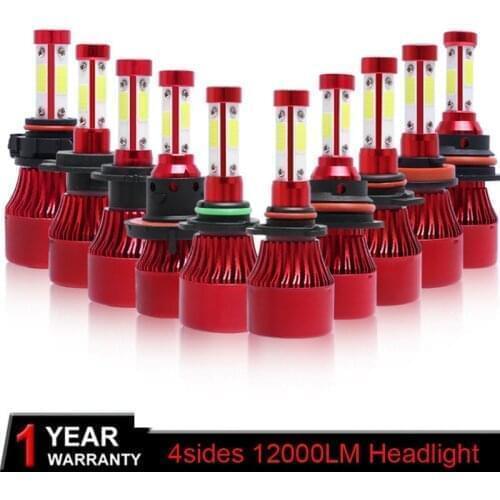 Muxall LED Headlight Bulbs H4 Hi-Lo Beam H7 H11 H1 H3 9005 9006 COB 80W 12000lm 6500K Auto Headlamp Car Led Light Bulb DC12V 24V