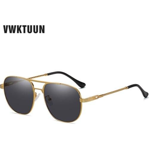 VWKTUUN Pilot Sunglasses Men 2021 Square Shades New Mens Sunglasses Alloy Frame Eyeglasses Frames UV400 Driving Driver Glasses