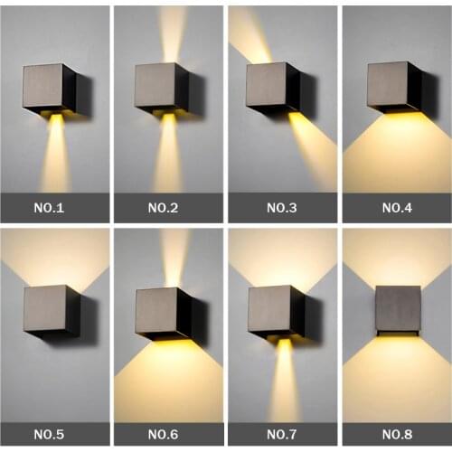 Adjustable 5W 6W 6W/10W LED Wall Light Outdoor Waterproof IP65 Porch Garden Wall Lamp Indoor Bedroom Bedside Decoration Lighting