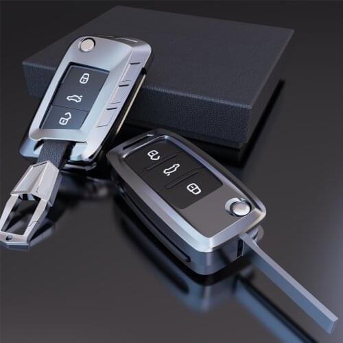 2019 New Metal Key Cover Case For Volkswagen for VW TIGUAN Golf for Skoda Octavia Car Shell Key Protection Accessorise