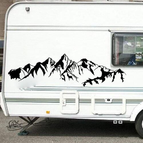 Huge Mountain Peak Camper RV Car Wall Sticker Office Bedroom Landscape Travel Adventure Wall Decal Kids Room Vinyl Decor
