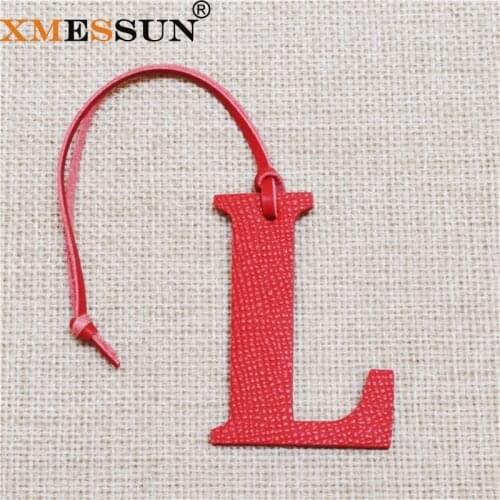 Wholesale Luxury Genuine Natural Leather L Initial Capital English Letter Keychain Backpack Pendant Ladies Women Bag Charm