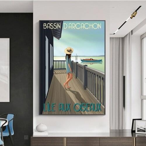 Vacation Seascape Pier Posters and Prints on Canvas Painting Landscape Wall Art Canvas Pictures for Living Room Home Decor