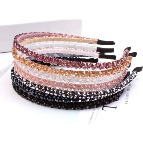 Headbands for Women Rhinestone bezel on head 2021 Hair bands fashion Hair band for women crystal Hair decoration Girl Hairband