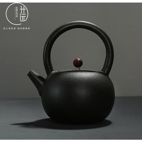 Crude pottery teapot water heater ceramics high temperature antique office household lifting pot large capacity Kung Fu tea set