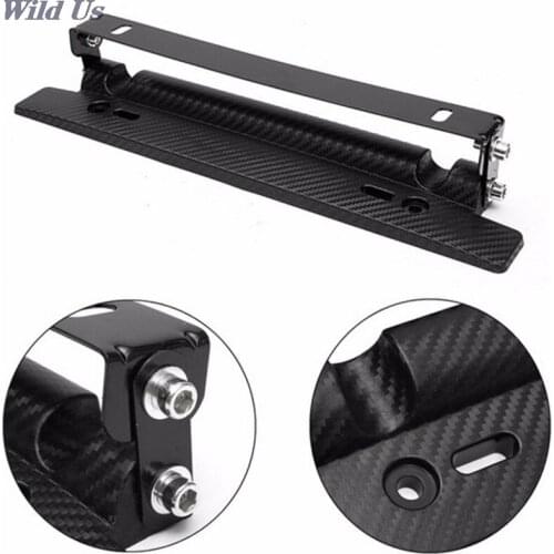 Universal Adjustable Car-styling Car License Plate Frame Holder Carbon Fiber Racing Number Plate Auto Mount Bracket