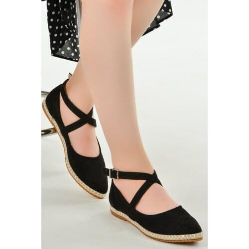 Ayakland 177-20 Suede Daily Anatomical Lady Ballerina Shoes