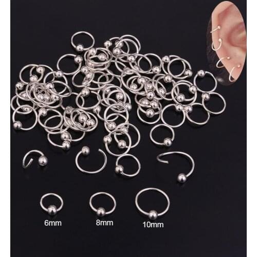 S925 Sterling silver Bead Circle Hoop Earring Fashion Women Jewelry Brief Simply Girl Gift
