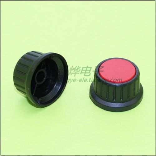 10 pieces 28*16MM black red plastic potentiometer knob hat volume adjustment knob flower shaft inner hole 6MM