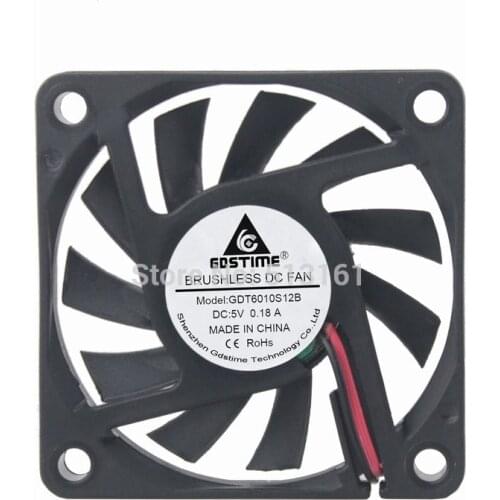10 pcs/lot Gdstime DC 5V 2Pin 6cm Processor Cooling Fan 60x60x10mm Cooler 6010 6010s