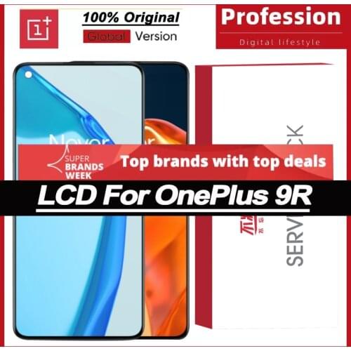 100% Original 6.55'' AMOLED Display for OnePlus 9R 9 R LE2101 1+9R LCD Touch Screen Digitizer Assembly Repair Parts