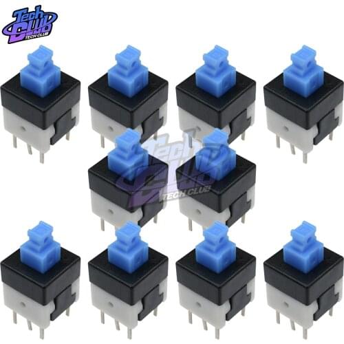 100PCS/LOT 8x8 mm Self Locking / UNlock Push Tactile Power Micro Switch 6 Pin Button Switches Multimet
