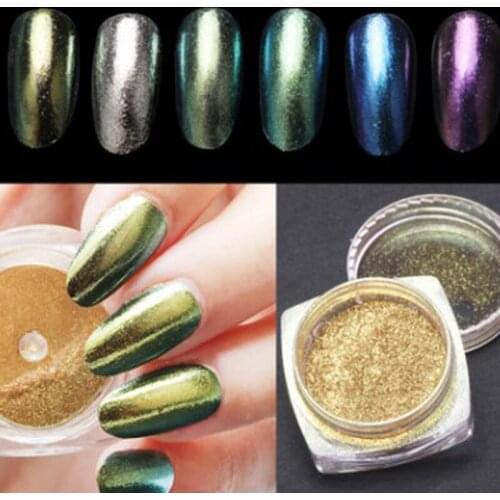 2/3/4pcs Nail Art Solid Magic Powder UV Gel Holographic Metal Effect Magic Mirror Powder Chrome Pigment Dust Nail Art Decoration