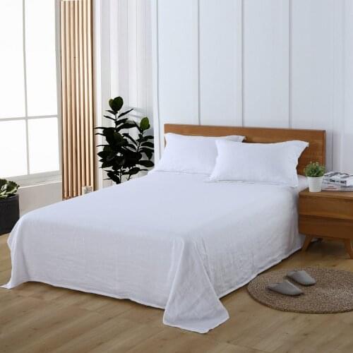 3 pcs Multi color 100% Pure Linen Flat Sheets sets Water wash Linen bedding soft Hand feel