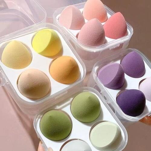 4 Pcs/set Cosmetic Puff Smooth Beauty Makeup Sponge Foundation Powder Cosmetics Blending Women Make Up Tools Accessories Sponge