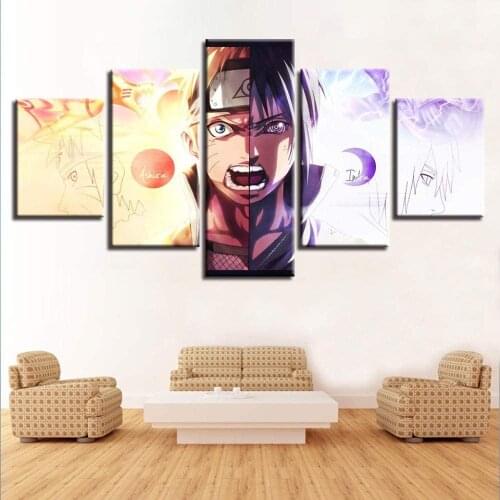 5 Piece Wall Art Canvas Anime Manga Figure Ninja Posters And Pictures Home Modern Decor Living Room Decoration Wall Paintings