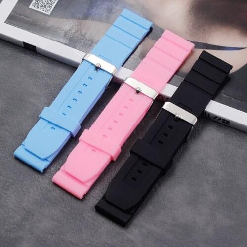 Watch accessories silicone strap men 22 mm ladies sports waterproof natural rubber strap buckle