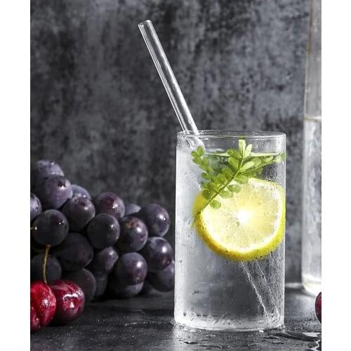 Free Shipping Smoothie Glass Straws 20cmL x 8 mm W Lead-free Reusable Long Drinking Straws for Smoothie, Milkshakes, Bubble Tea