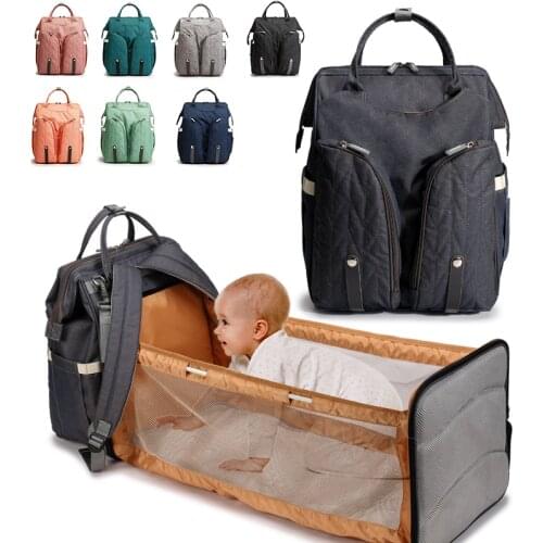 Large Capacity Mommy Bag Multifunctional Waterproof Maternity Backpack Baby Care Nappy Fold Crib Diaper Bags Nappy Backpacks