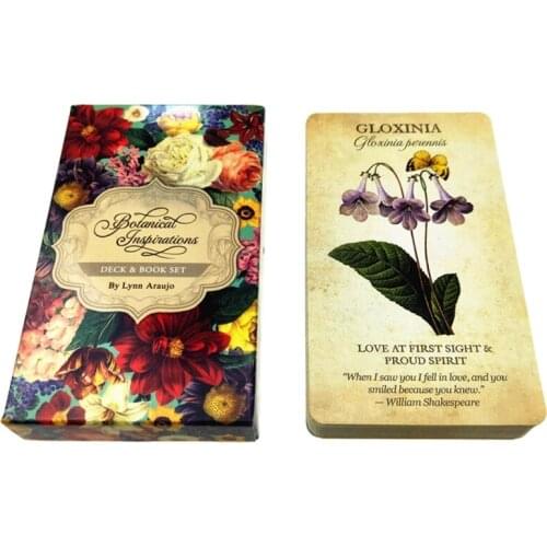 Botanical Inspiration Oracle Cards Full English 45 Cards Deck Tarot Mysterious Divination Family Party Board Game