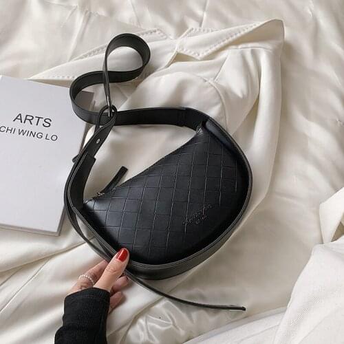 Brand Designer PU Leather Womens Crossbody Bag Retro Simple Messenger Bag Small Saddle