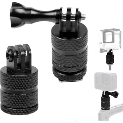 360 Rotation Aluminum Alloy Mount Holder Base with Adaptor/Cold Shoe for Gopro Hero SJcam DJI OSMO Action Cameras Accessories