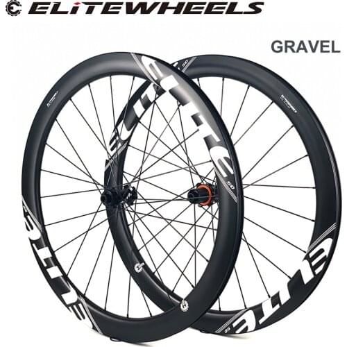 ELITEWHEELS 700c Gravel Bike Carbon Wheelset 50mm Racing Wheel Depth 19.5mm Width Compatible Tubeless Rim RATCHET SYSTEM 36T Hub