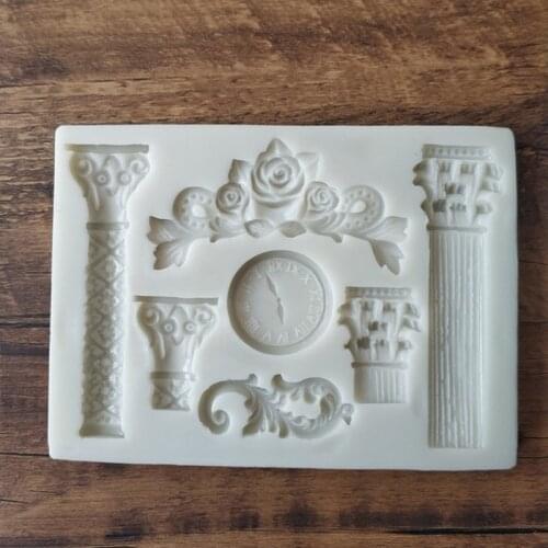 Rose Bell Roman Column Mould Silicone Mold Fondant Cake Decorating Tool Gumpaste Sugarcraft Chocolate Forms Bakeware
