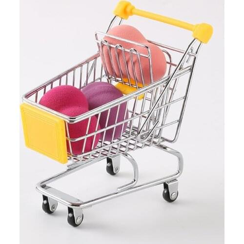 Simulation Shopping Cart Miniature Figurines Cart Creative Supermarket Ornaments Children Play Toys Sundries Storage Decoration