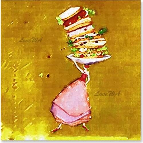 Modern Kids Room Decorative Items Picture Canvas Art 100% Hand Painted Abstract Girl Portrait Oil Painting For Children Gift