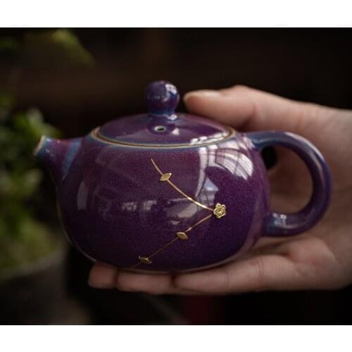 Ceramic teapot Ru kiln single pot Ge kiln making tea large Xi Shi pot and porcelain tea set tea cup set home