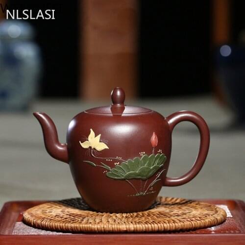 Chinese Yixing Boutique Tea Pot Raw ore Purple Clay Teapots Handmade beauty kettle Tea ceremony supplies Customized gifts 280ml