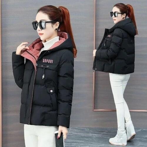 Short Winter Down Jacket Women Hooded Warm Outwear 2021 New Thicken Warm Down Cotton Parka Jacket Woman Casual Loose Cotton Coat