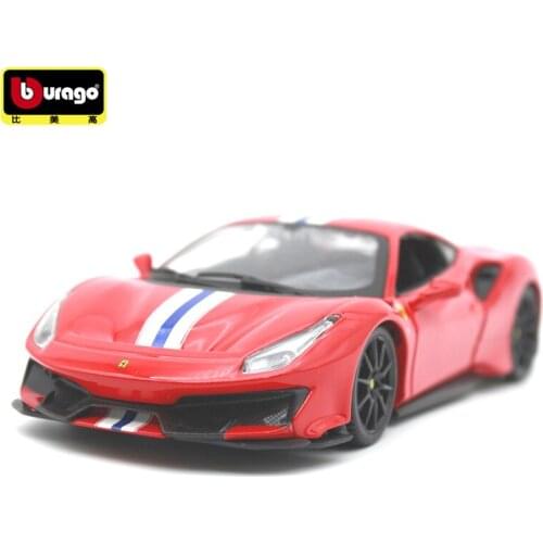 Burago 1:24 Simulated Alloy Car Model Toy For Ferrari 488 pista Diecast Sport Car Model Toy Collection For Man Kids Gfit