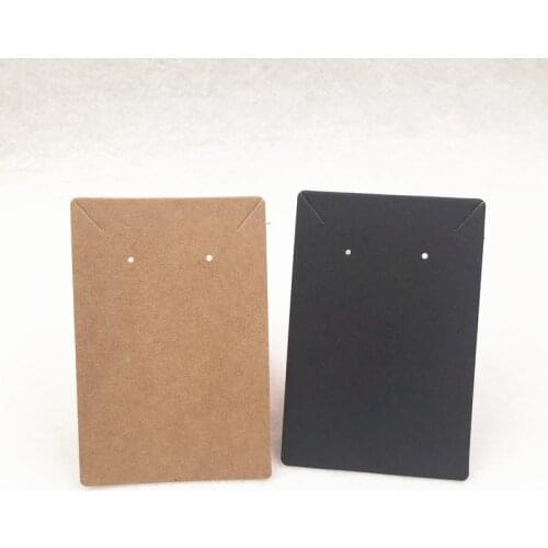 Kraft Paper Brown Black Set Necklace Bracelet Earring Cards In One Matching Display Card Square Customizable 9x6cm 100Pcs/Lot