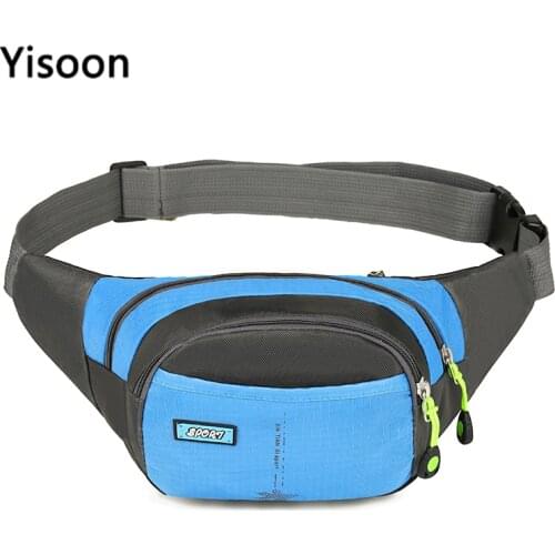 Mens Bags Nylon Travel Gym Waist Bags Fanny Pack Boy Hip Bum Belt Bag Travel Riding Motorcycle Crossbody Bag Purse Pouch