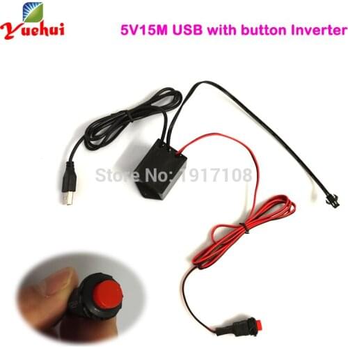 New 5V20M USB Plug EL wire inverter powered by Mobile battery for loading 6-20m EL wire and EL strip with Party decoration
