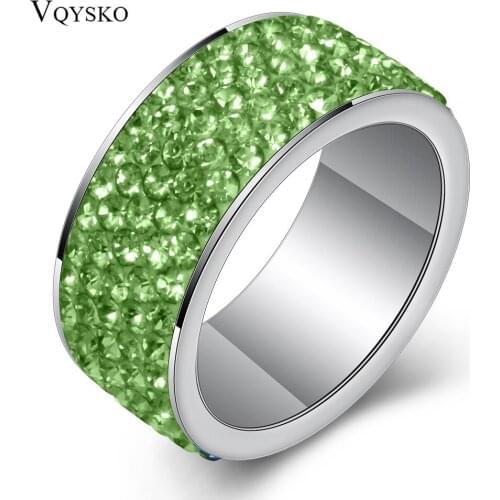 Wholesale High Quality Green Crystal Classic Peridot Crystal Womens rings Jewelry