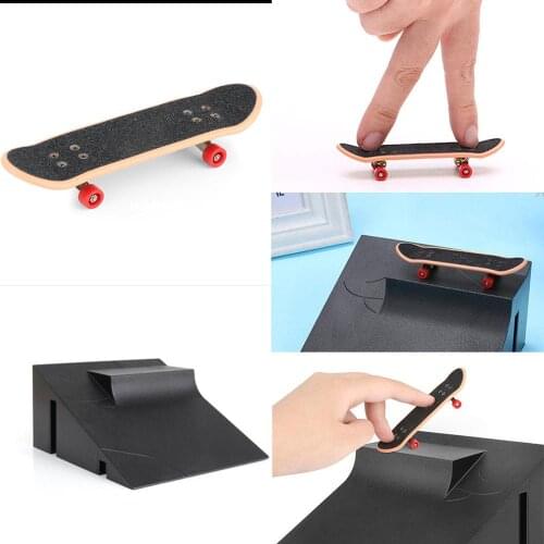 Finger Ramp Park Mini Fingerboard Skate Parts Set Toys Accessories Black for Kids Adults Children