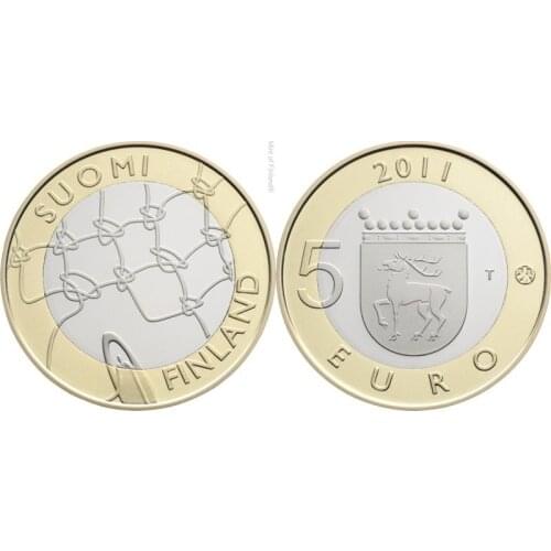 Finland 2011 Regional Series Arand 5 Euro Bimetallic Commemorative Coin Unc 100% Original Coins Real Euro Coin