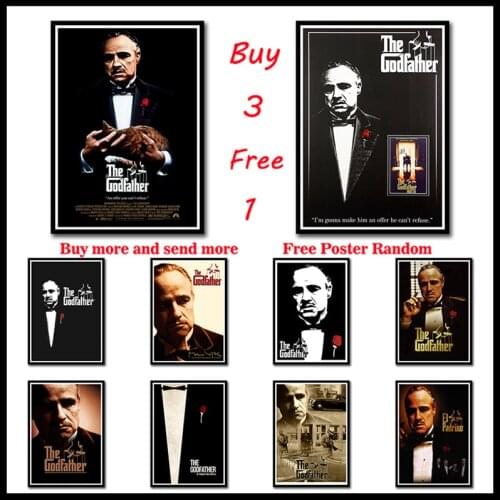 The Godfather White Coated Paper Movie Poster Bar Cafe Decorative Painting Wall Sticker Frameless