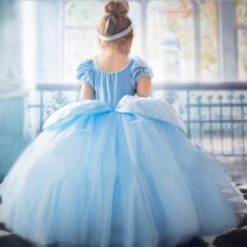 Cinderella Dress up Cosplay Costumes Kids summer dress Clothes Child Christmas Birthday Princess party vetement fille 6ans