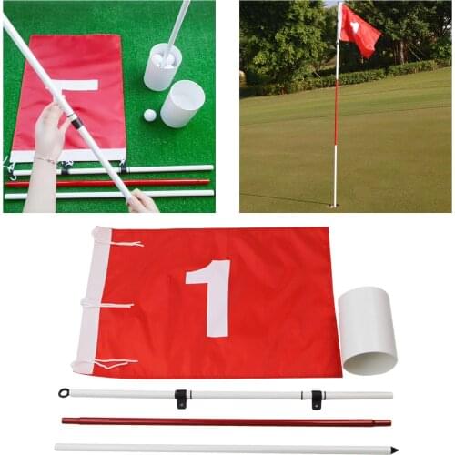 Portable Golf Flagsticks Golf Practice Hole Cup Putting Green Flag All 6 ft Golf Pin Flags for Yard