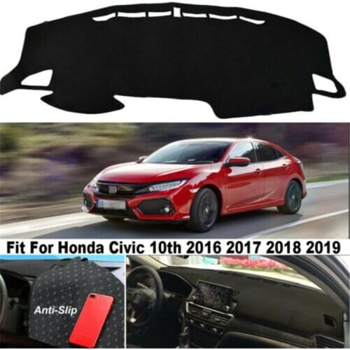 Car Dashboard Cover Pad For Honda Civic 2016-2019 Anti-Slip Dashboard Carpet Sunshade Dashmat Protective Cape Rug Accessories
