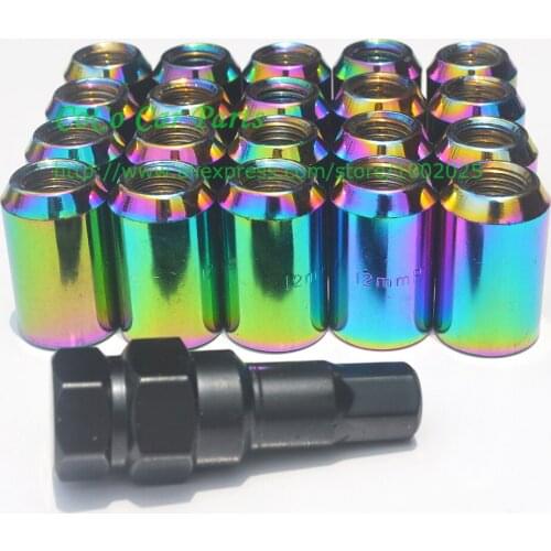 Racing Car Wheel Lug Nut For Racing 20pcs/pack + adapter M12XP1.25 32mm Height Auto Sport Wheel Locking Nut