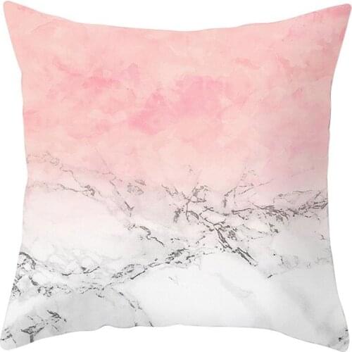 Pink Marble Pillow Case Sofa Decorative Cushion Cover Pillowcase Polyester Throw Pillows Home Decor Chair Seat Decor Pillowcover