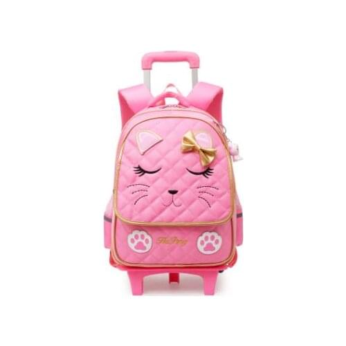 School Trolley backpack bag for girls student School Rolling Bags wheeled Backpacks for Girls School Bag On wheels for Children