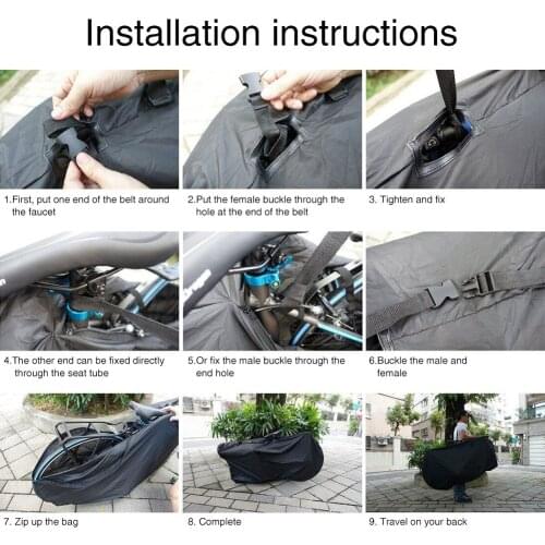 Folding Bike Travel Bag, Loading Bag, Large MTB Bicycle Carry Case Shoulder Strap Thick Holder